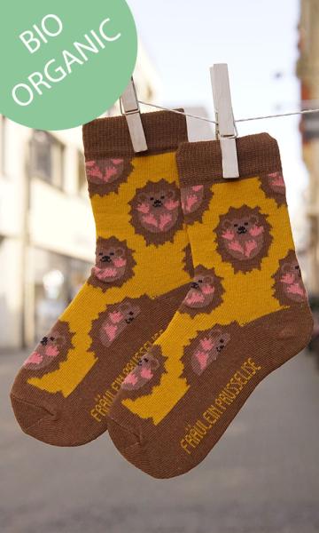 Socken aus Biobaumwolle mit Igel Motiv von Fräulein Prusselise